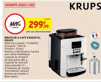 Intermarché Hyper Krups Broyeur à café Essentiel offre