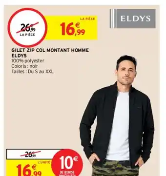 Intermarché Hyper Gilet Zip Col Montant Homme Eldys offre