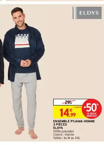 Intermarché Hyper Ensemble Pyjama Homme 3 Pièces Eldys offre