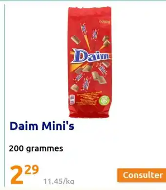 Action Daim Mini's offre