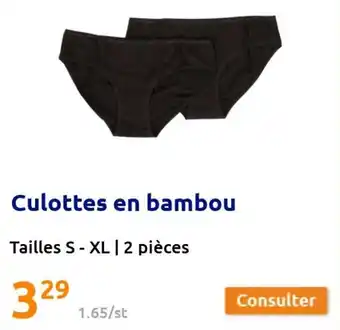 Action Culottes En Bambou offre