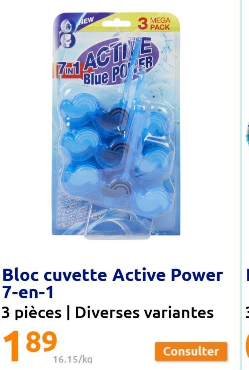 Promo Bloc Cuvette Active Power chez Action