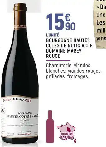 Spar Domaine marey bourgogne hautes côtes de nuits a.o.p. rouge offre
