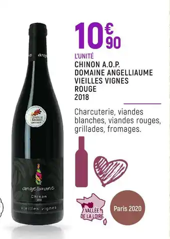 Spar Domaine angelliaume chinon a.o.p. vieilles vignes rouge 2018 offre