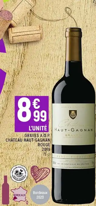 Spar Château haut-gagnan graves a.o.p. rouge 2019 offre