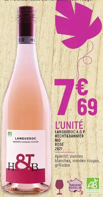 Spar Hecht&bannier languedoc a.o.p. bio rosé 2021 offre
