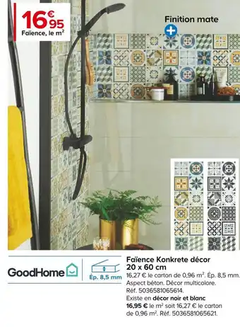 Castorama Good home faïence konkrete décor 20 x 60 cm offre