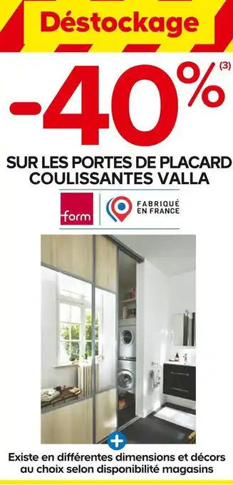 Castorama Form bon plan sur les portes de placard coulissantes valla offre