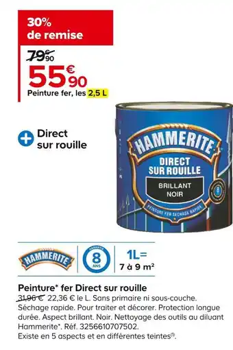 Castorama Hammerite peinture fer direct sur rouille offre