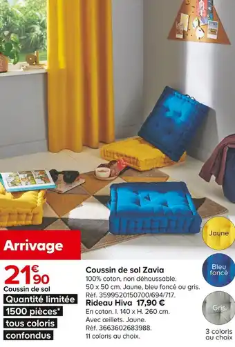 Castorama Coussin de sol zavia offre