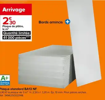 Castorama Plaque standard ba13 nf offre
