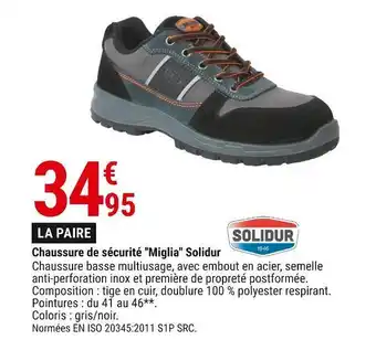Solidur chaussure de sécurité ''miglia''