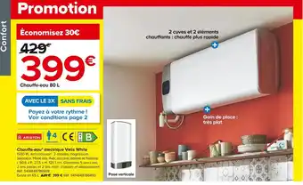 Castorama Ariston chauffe-eau électrique velis white offre