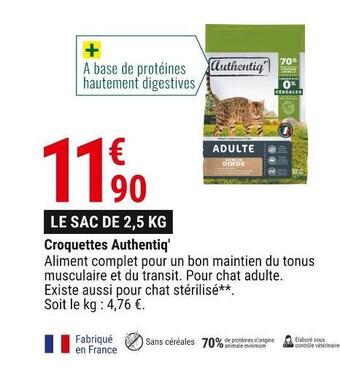 Gamm vert Authentiq' croquettes offre