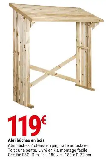 Abri bûches en bois
