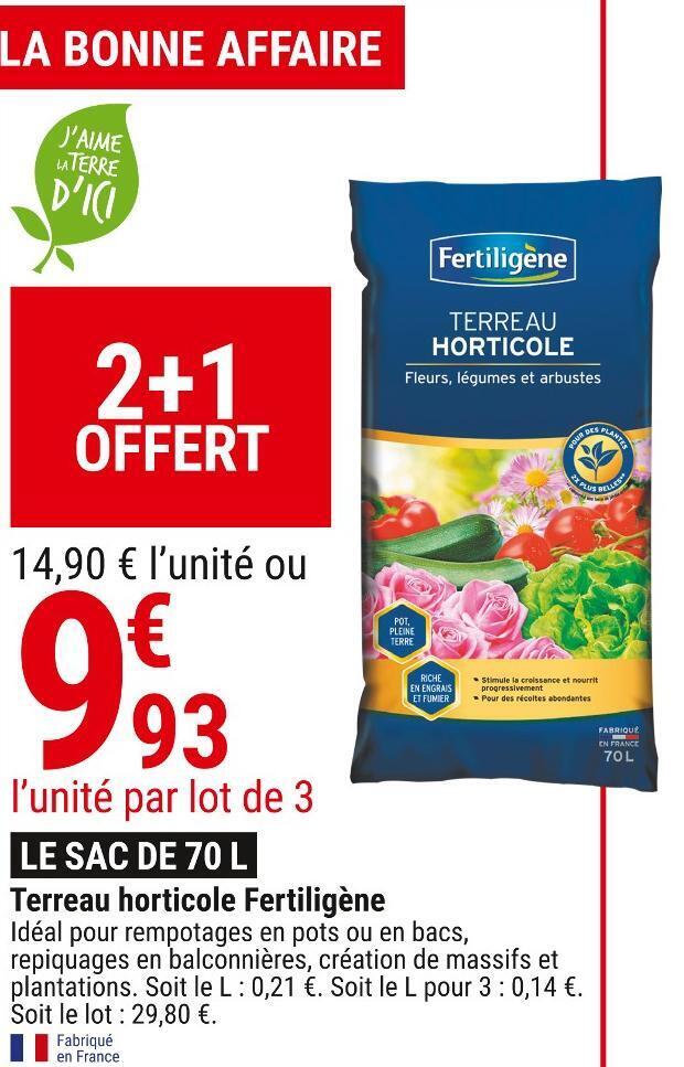 Promo Fertiligène terreau horticole chez Gamm vert
