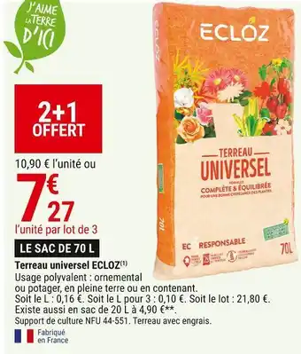 Gamm vert Ecloz terreau universel offre