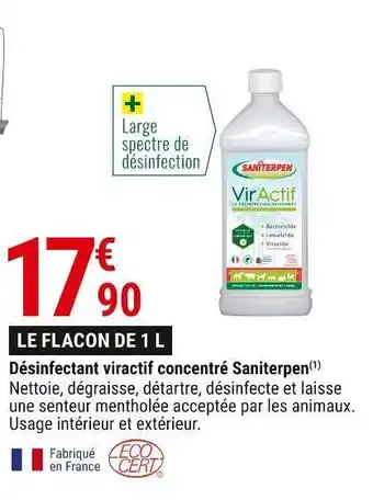 Gamm vert Saniterpen désinfectant viractif concentré offre