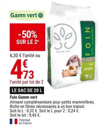 Gamm vert Gamm vert foin offre