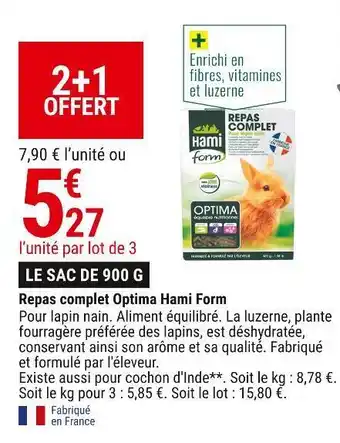 Gamm vert Hami form repas complet optima offre