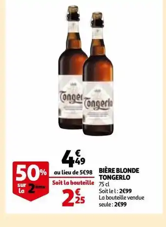 Auchan Bière blonde tongerlo offre