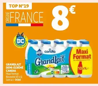 Auchan Supermarché Grandlait demi-écrémé candia offre