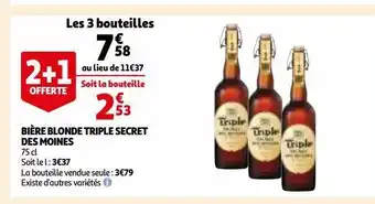 Auchan Supermarché Bière blonde triple secret des moines offre
