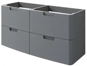 Brico Dépôt Goodhome meuble sous vasque à suspendre 4 tiroirs gris "himalia" h. 70 x l. 120 x p. 45 cm. offre