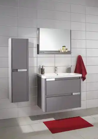 Brico Dépôt Miroir salsa laqué taupe brillant l. 80 x h. 55 x p. 13,2 cm offre