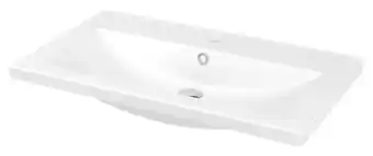 Brico Dépôt Goodhome plan vasque blanc à encastrer en céramique nira l.80 x h.12 x p.45 cm offre