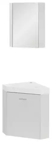 Brico Dépôt Lave mains d'angle blanc laqué avec poignée en aluminium brossé l.40 x h.56 x p.40 cm offre