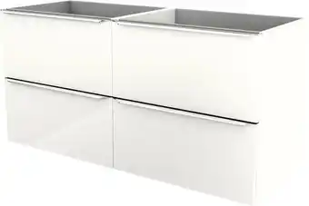 Brico Dépôt Goodhome meuble sous vasque à suspendre blanc "imandra" l.120 x h.60 x p.45 cm offre