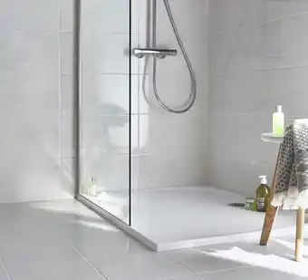 Goodhome receveur de douche rectangulaire extraplat en résine blanc 120 x 90 cm