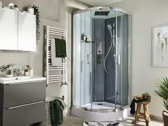 Brico Dépôt Goodhome cabine de douche hydromassante "beloya" - l. 90 x l. 90 x h. 220 cm offre