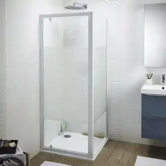 Brico Dépôt Cooke and lewis porte de douche pivotante réversible l. 80 cm en verre aspect dépoli offre