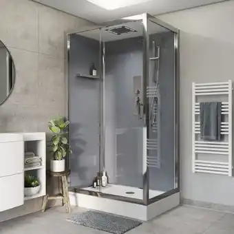 Brico Dépôt Goodhome cabine de douche hydromassante "beloya" - l. 90 x l. 110 x h. 220 cm offre