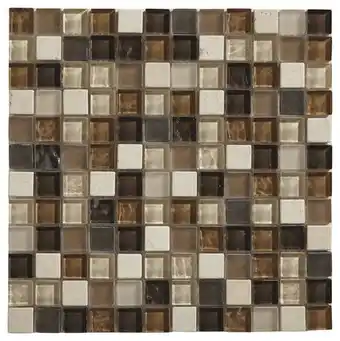 Brico Dépôt Colours mosaïque aspect verre mix beige "triesto"- l.30 x l.30 cm offre