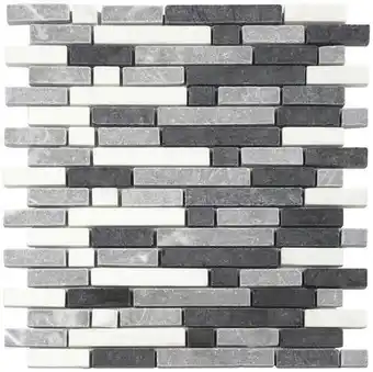 Brico Dépôt Mosaïque pierre naturelle mix gris/blanc sur filet offre