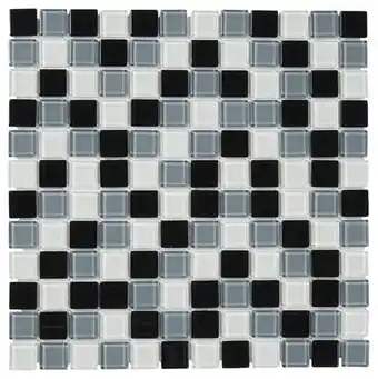 Brico Dépôt Colours mosaïque aspect verre mix gris/noir/blanc "tarente" - l.30 x l.30 cm offre