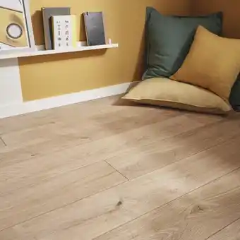 Goodhome sol stratifié à clipser aspect chêne naturel "gladstone" - l. 128,6 x l. 19,4 cm ép. 8 mm