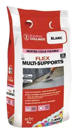Brico Dépôt Mapei mortier colle flex multisupport c2e - blanc - 5 kg offre