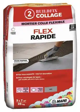 Brico Dépôt Mapei mortier colle flex rapide - 25 kg offre