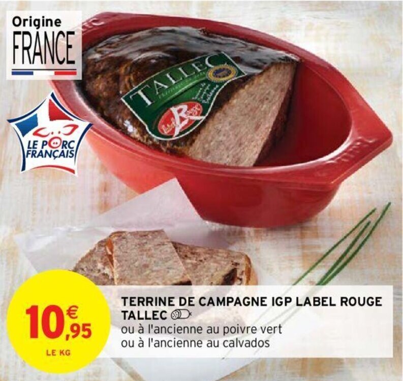 Promo Terrine de campagne igp label rouge tallec chez Intermarché