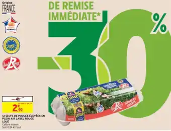 LOUÉ 12 œufs de poules élevées en plein air label rouge