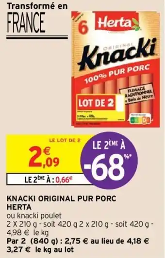 Intermarché HERTA knacki original pur porc offre