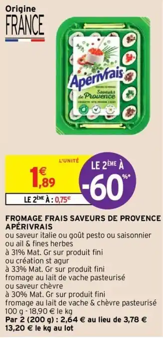 APÉRIVRAIS fromage frais saveurs de provence