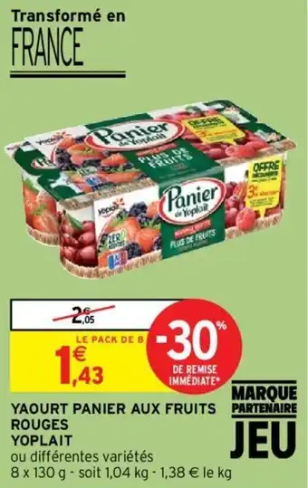 Intermarché Yaourt panier aux fruits rouges yoplait offre