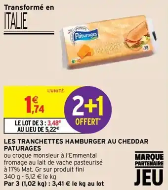 Intermarché PATURAGES les tranchettes hamburger au cheddar offre