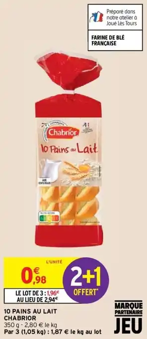 Intermarché CHEDDAR 10 pains au lait offre