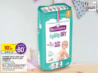 Intermarché POMMETTE changes agility dry utra absorbant 4/9 kg T3 X60 offre